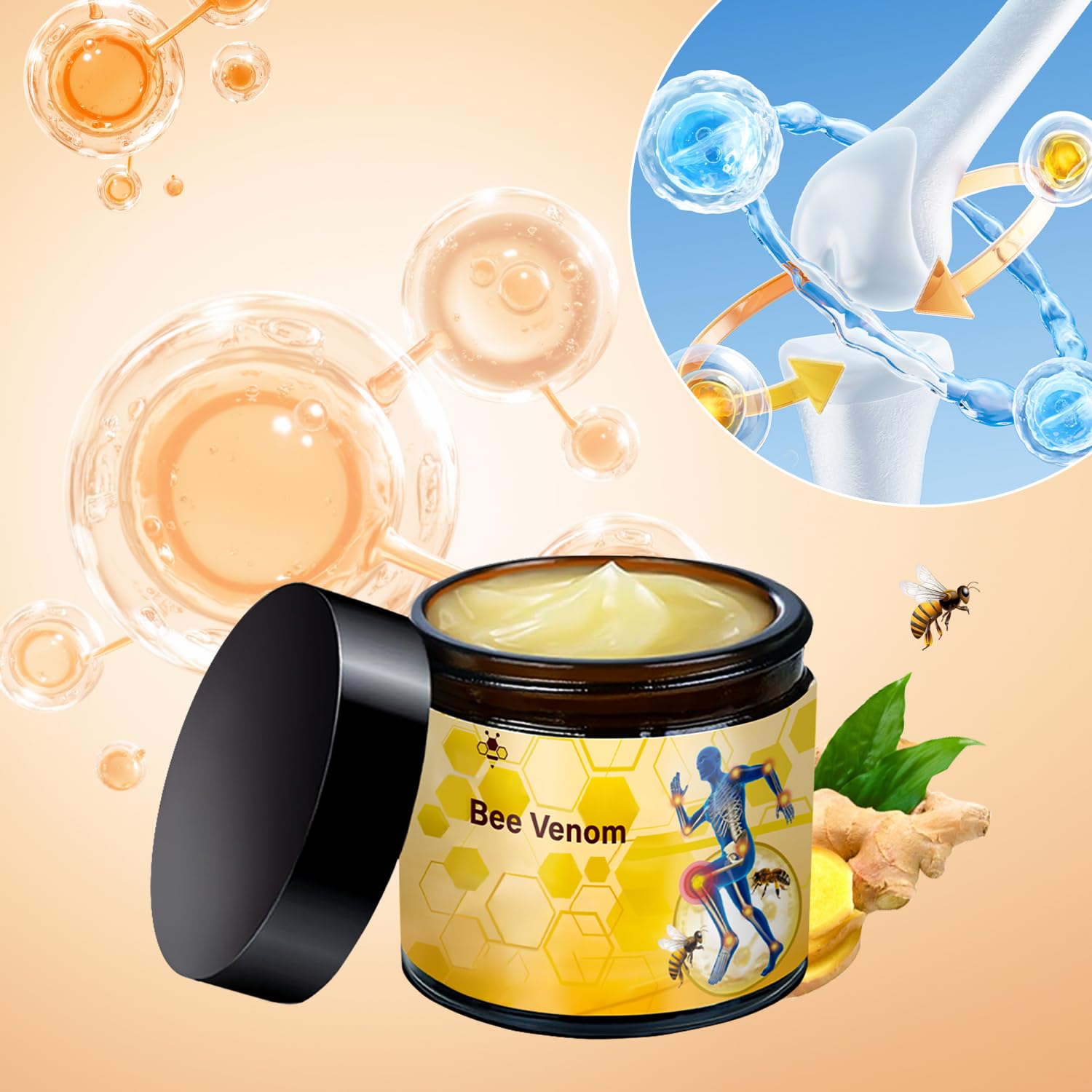 2 Pcs Bee Venom-Relief Cream, Professional Bee Venom Cream, Natural Joint Relief Gel, for Neck, Waist, Back Hand Feet and Leg YIVANNUO buy australia supplements