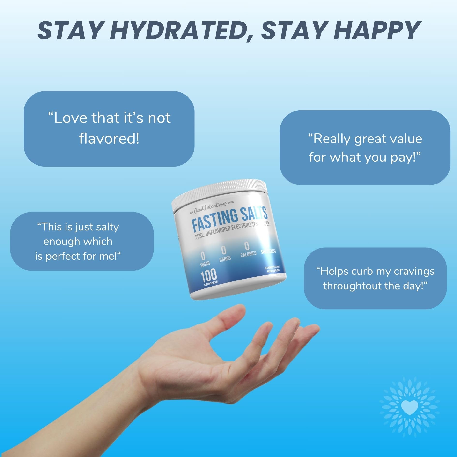 The Good Intentions Club Fasting Electrolytes - Unflavored Electrolyte Powder - 100 Servings - Fasting Salts - Fasting Supplement - Electrolytes for Fasting The Good Intentions Club buy australia supplements