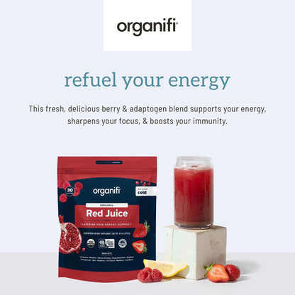 Organifi Red Juice - Energy Powder Reduces Afternoon Crashes and Boosts Digestion and Immune System, 30 Servings Gsupps Australia