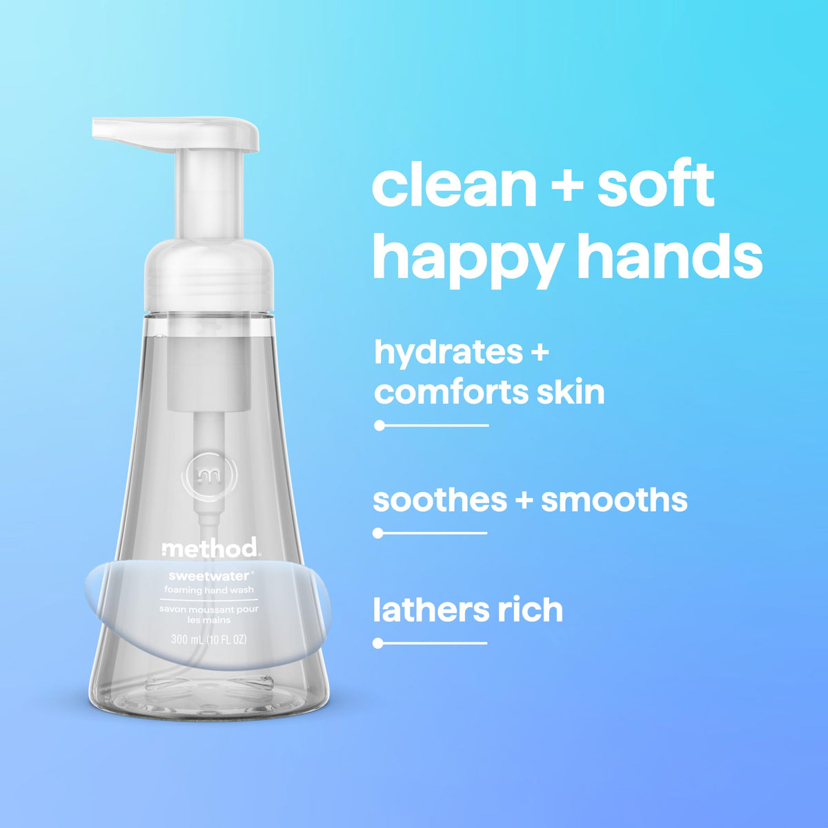 method Foaming Hand Wash, Sweet Water, 10 fl oz, 3 pack Method