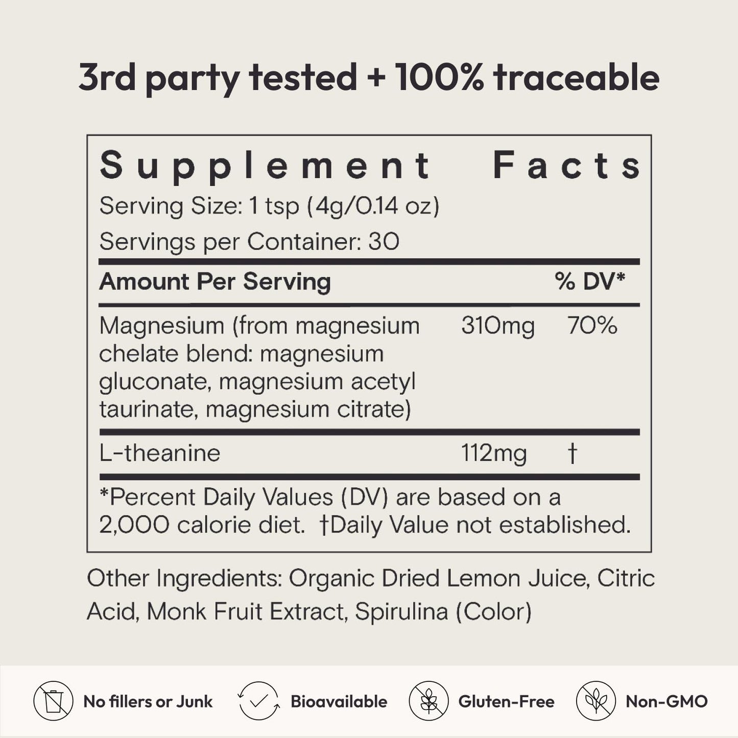 Moon Juice Magnesi-Om Magnesium Powder Supplement - Chelated Magnesium Complex + L-Theanine Blend for Rest, Relaxation & Regularity - Vegan, Non-GMO & No Sugar, Berry, 4.2 oz, 30 Servings