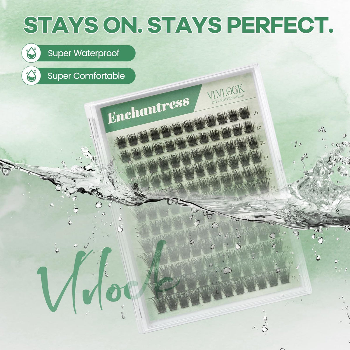 Enchantress Lash Clusters DIY Lash Extensions Individual Lashes Waterproof Long-Lasting Fluff & Weightless Look with Ultra-Thin Band Glue Remover Tweezer for Beginners(Enchantress Lashes, 10-18mm) VLVLOCK