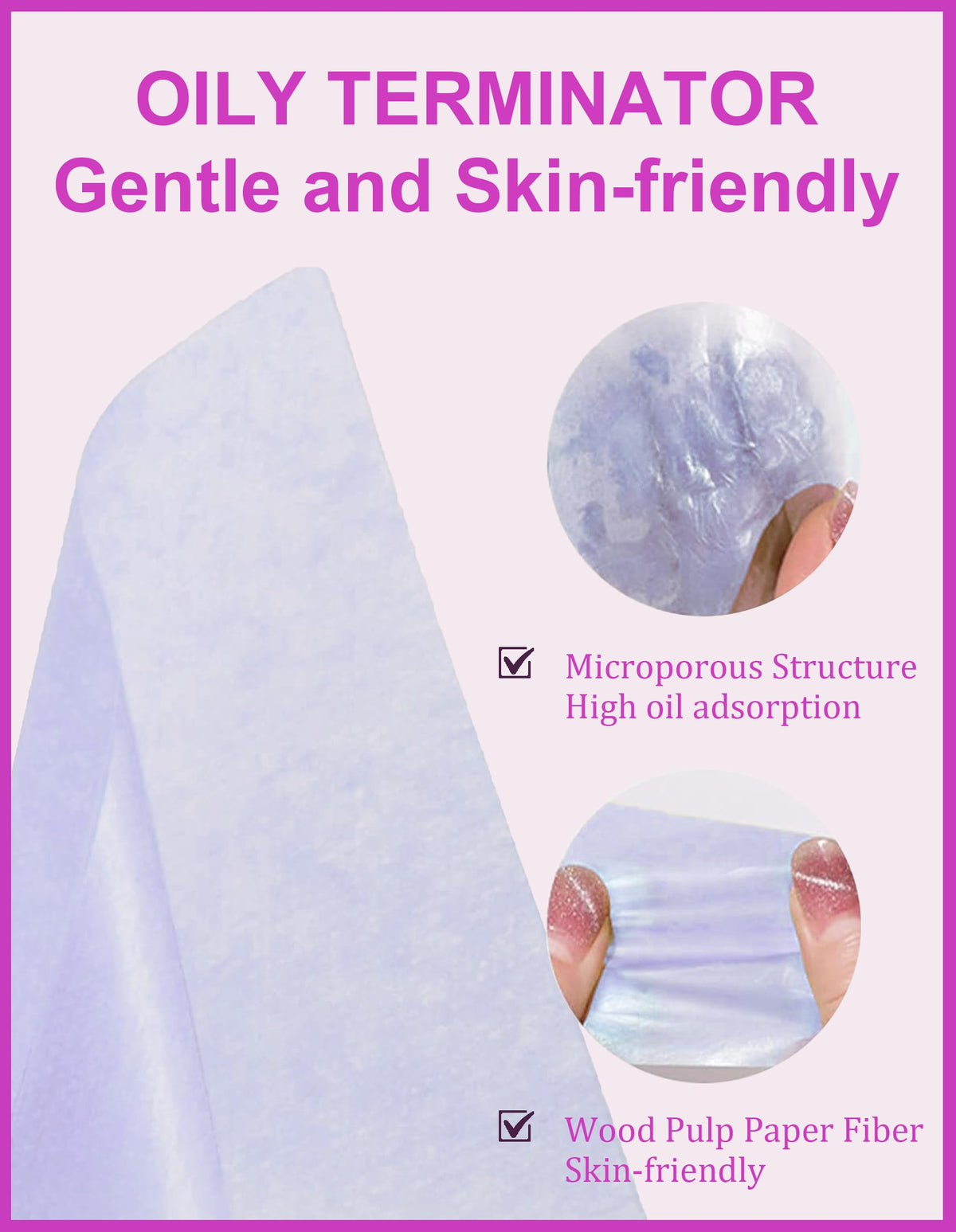 300PCS lavender Oil Blotting Papers for Face - Controls Shine, Saves Makeup Okerker