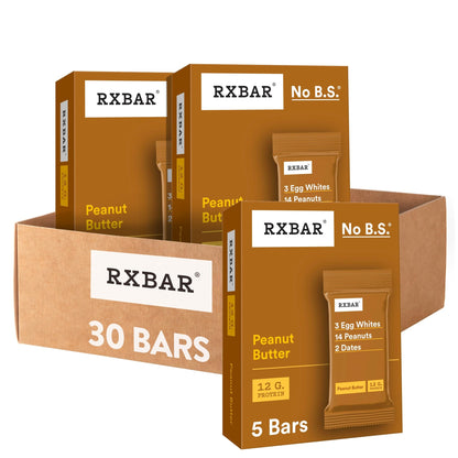 RXBAR Protein Bars, 12g Protein, Gluten Free Snacks, Peanut Butter, 22oz Box (12 Bars) Gsupps Australia