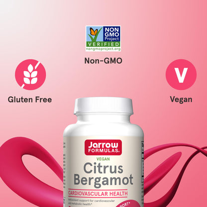 Jarrow Formulas Citrus Bergamot Supplement 500 mg - 120 Servings (Veggie Caps) - Antioxidant Support for Cardiovascular & Metabolic Health - Dietary Supplement Jarrow Formulas