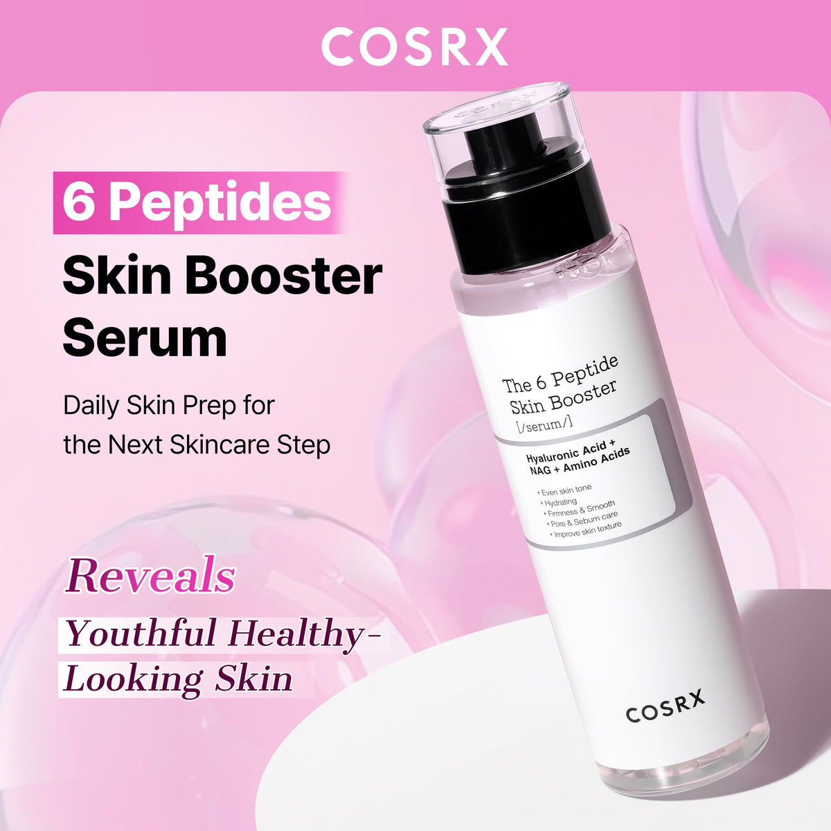 COSRX 6X Peptide Collagen Skin Booster Toner Serum for Dull Skin, 5.07 oz COSRX