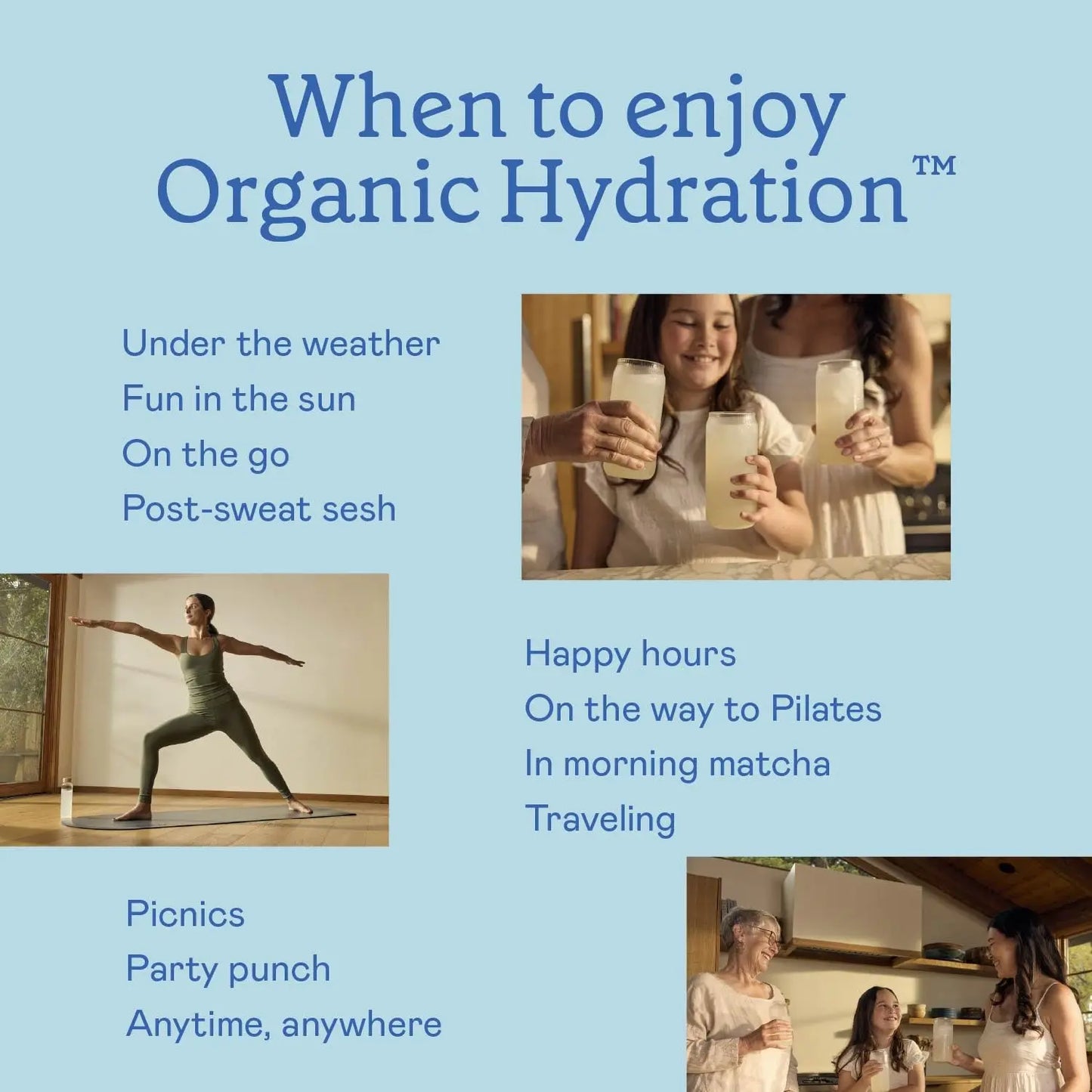 GOODONYA Organic Hydration Electrolyte Drink Mix, Certified Organic Hydration Powder, Non-GMO, Biochecked Glyphosate Free, Low Sugar, Lemonade Flavor, GOODONYA