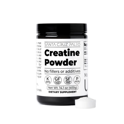 Santa Cruz Paleo, Creatine Monohydrate Powder Micronized, Unflavored Pre Workout and Muscle Support Supplement, Gluten Free Keto, Mix with Water or Shakes Santa Cruz Paleo