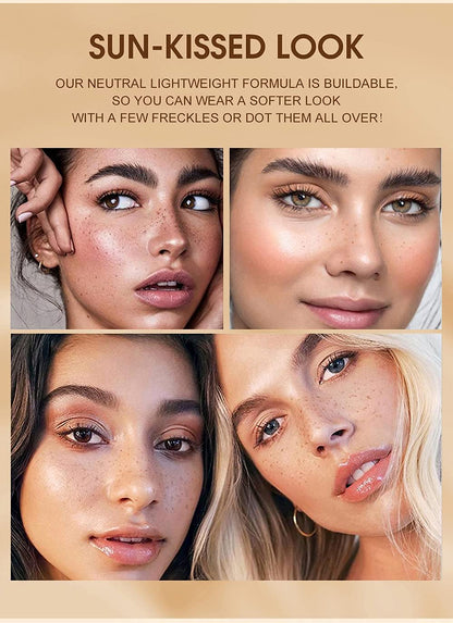 Freckle Pen 4 Colors Available, Natural Lifelike Freckle Makeup Pen, Waterproof Long Lasting Quick Dry - Light Brown, Natural Coffee, Chestnut, Dark Brown Equusecured