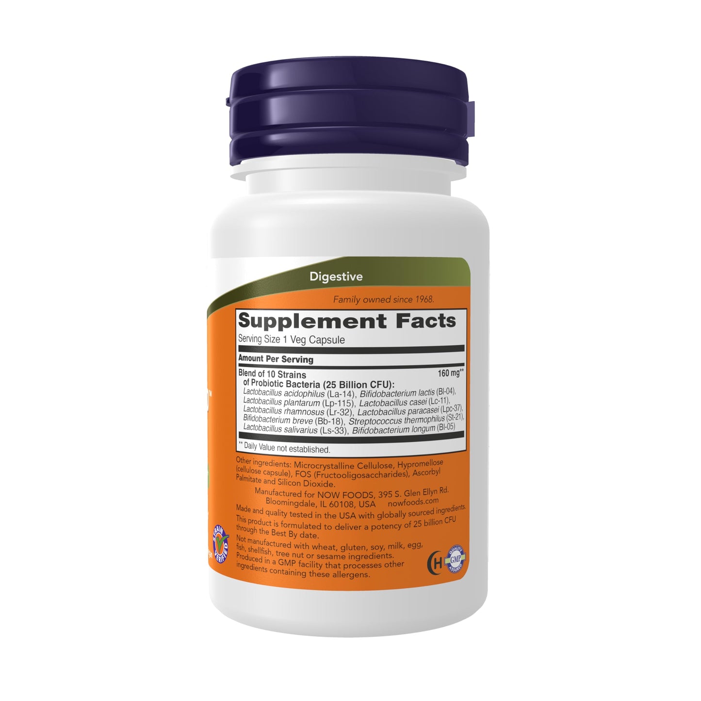 NOW Foods Supplements, Probiotic-10™, 25 Billion, with 10 Probiotic Strains, Dairy, Soy and Gluten Free, Strain Verified, 100 Veg Capsules Gsupps Australia