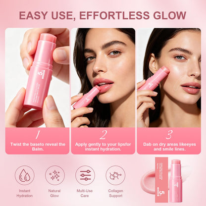 PDRN Pink Collagen Volume Multi Balm, Volufiline Stick 2PCS,Collagen Plump Vult