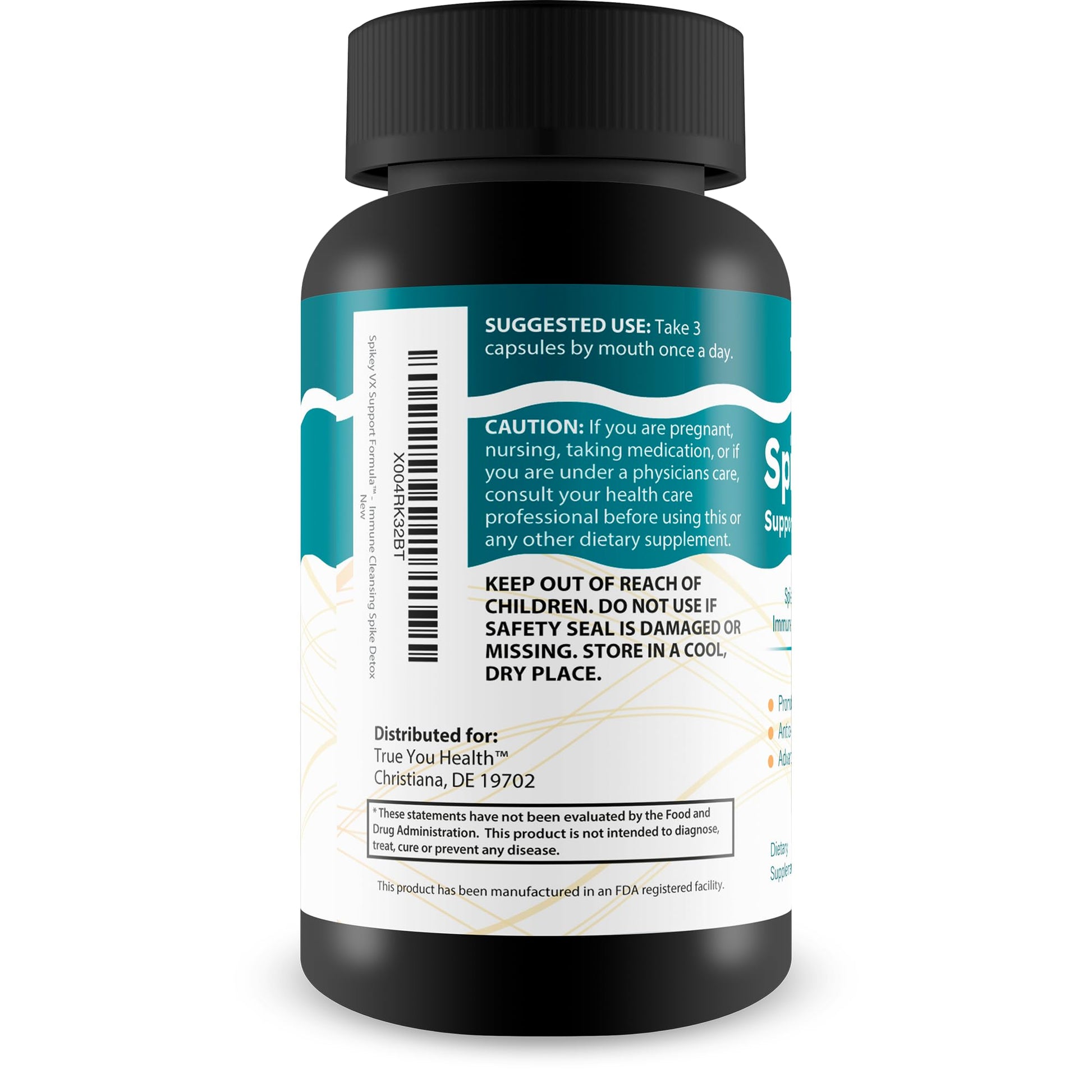 True You Health Spikey VX Support Formula - Our Best Spike Support Formula for Immune System Detox - Daily Zinc Immunity Capsules Vitamin C Immune Boost - Feel The Wellness Spike Detox The Wellness True You Health buy australia supplements