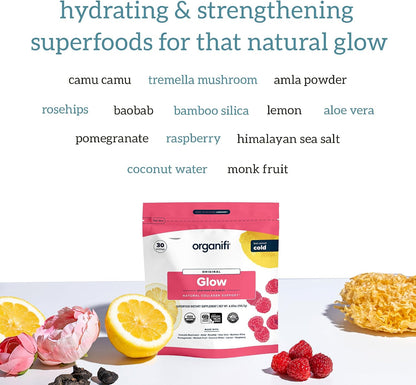 Organifi Glow - Vegan Collagen Powder for Women - Organic Flavored Water Ingredient, 30 Servings Gsupps Australia