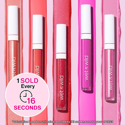 wet n wild MegaSlicks Lip Gloss, Ultra-Glossy, Vitamin-E Enriched, Ultra-Gloss High Shine Moisturizing, Cruelty-Free & Vegan - Crystal Clear wet n wild