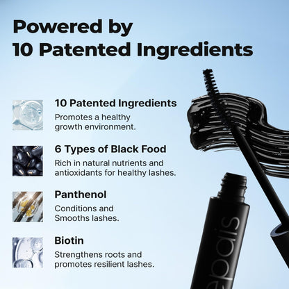 Epais Eyelash Black Tinted Serum, 2-in-1 Lash Growth Enhancer and Tinting Treatment, 7 Peptides and Biotin Formula for Longer Thicker Lashes, Charcoal-Based Black Food Complex, Korean Lash Care EPAIS