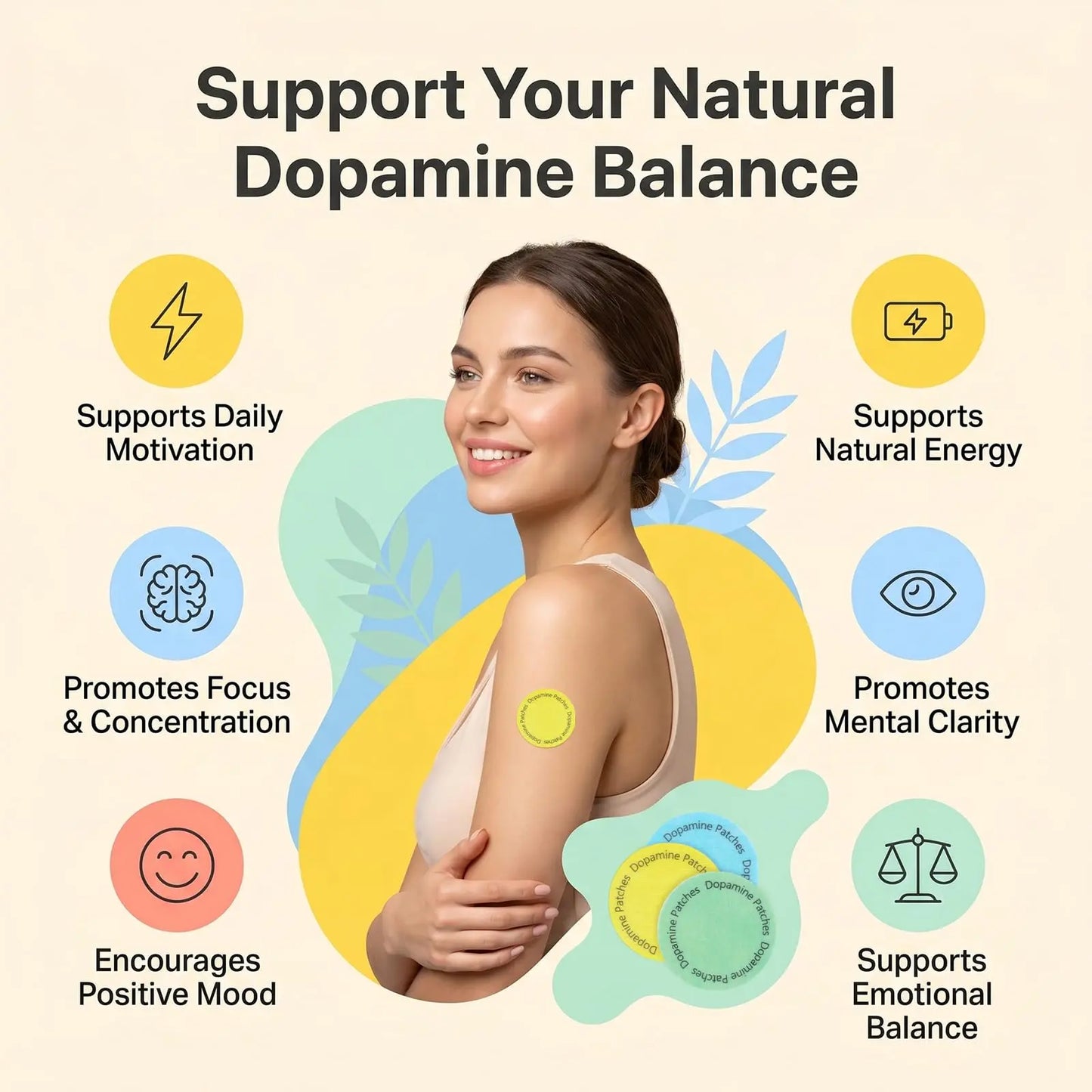 MindTone Dopamine Patches Extra Strength – 90 Count Plant-Based Non-GMO Mood Support & Energy Patch – Dopamine & Serotonin Balance – Mood Balance Patch for Women & Men – 3 Month Supply MindTone