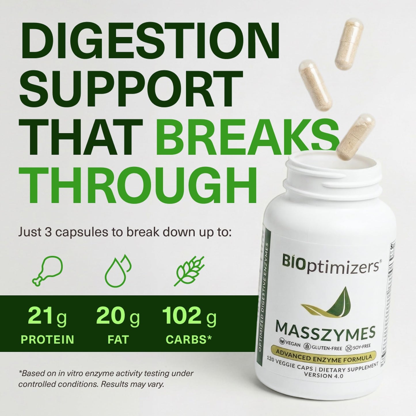 BIOptimizers MassZymes - Complete Digestive Enzymes Supplement for Gut Health - Bloating Relief for Men and Women BIOptimizers