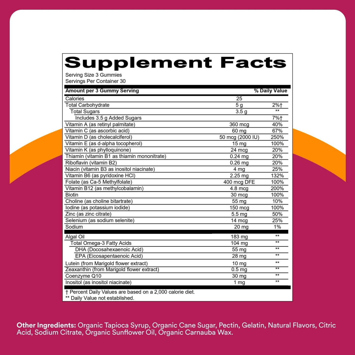 SmartyPants Multivitamin Gummy for Women 50 and Over, Omega 3 (DHA/EPA), Methylfolate, CoQ10, Vitamin D3, C, Vitamin B12, B6, A, K, Biotin SmartyPants