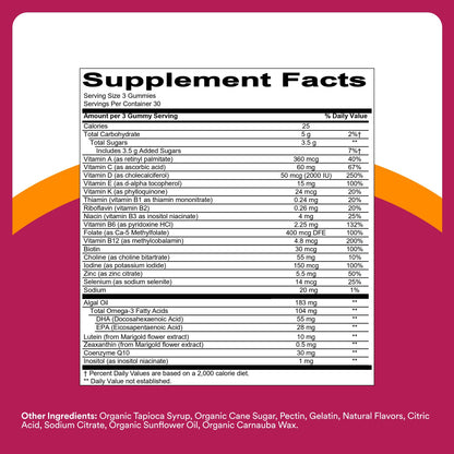 SmartyPants Multivitamin Gummy for Women 50 and Over, Omega 3 (DHA/EPA), Methylfolate, CoQ10, Vitamin D3, C, Vitamin B12, B6, A, K, Biotin SmartyPants