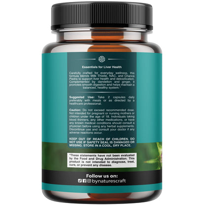 Liver Support NAC Supplement with Milk Thistle for Liver Cleanse Detox & Repair - N Acetyl Cysteine Supplement for Liver Cleanse with Turmeric, Choline, Dandelion & L-Glutathione - 60 Count Gsupps Australia