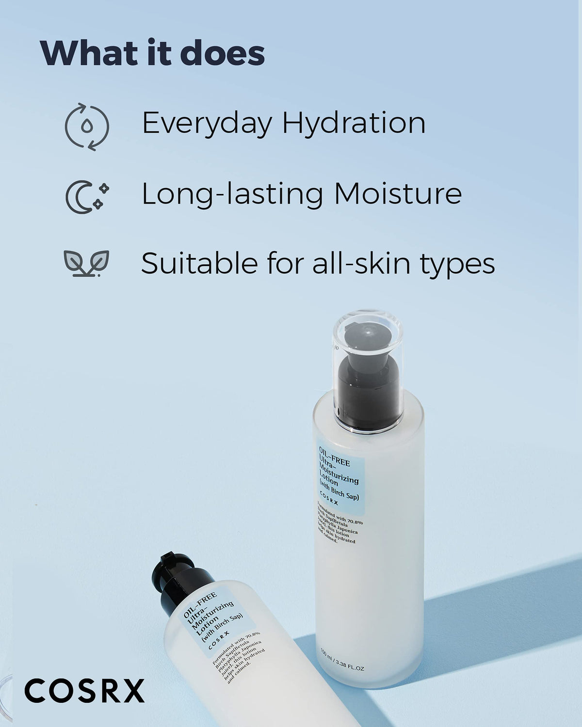 COSRX Oil Free Lotion with Birch Sap, Acne Facial Moisturizer, 3.38 fl oz COSRX