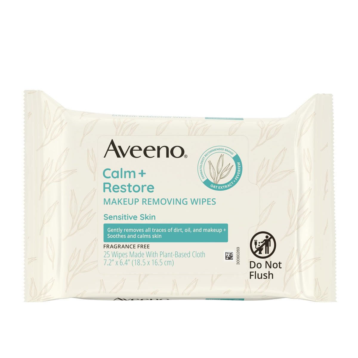 Aveeno Calm + Restore Unscented Makeup Remover Wipes, Alcohol-Free, 25 Ct Aveeno