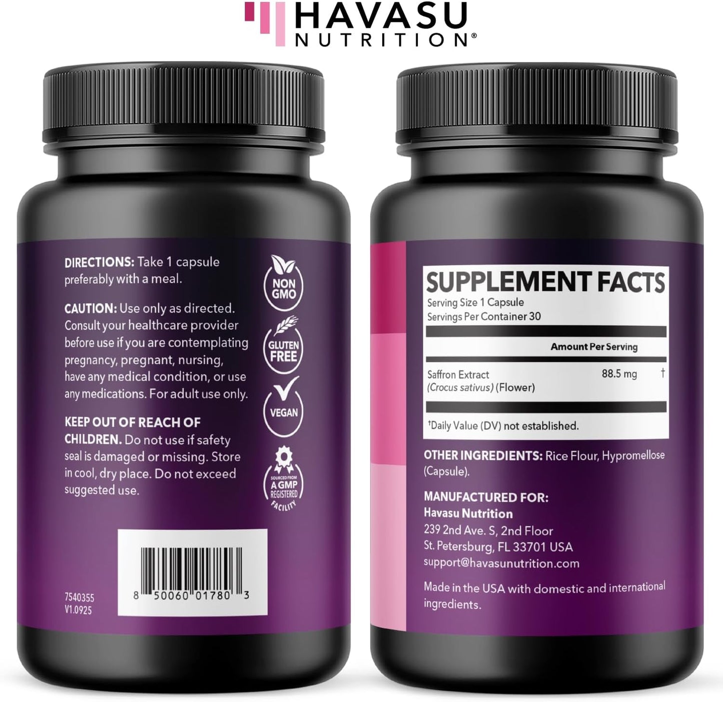 Saffron Supplements, 88.5mg Saffron Extract Per Serving, 30 Servings | Antioxidant Support to Promote Energy, Mood Support & Eye Health, 30 Count, Vegan, Non-GMO & Gluten Free, 1 Month Supply Gsupps Australia