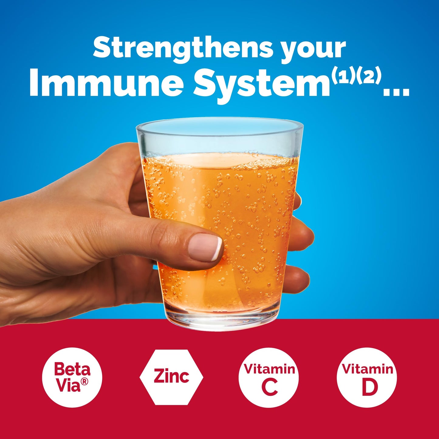 Emergen-C Immune+ Triple Action Immune Support Powder, BetaVia (R), 1000mg Vitamin C, B Vitamins, Vitamin D and Antioxidants Emergen-C