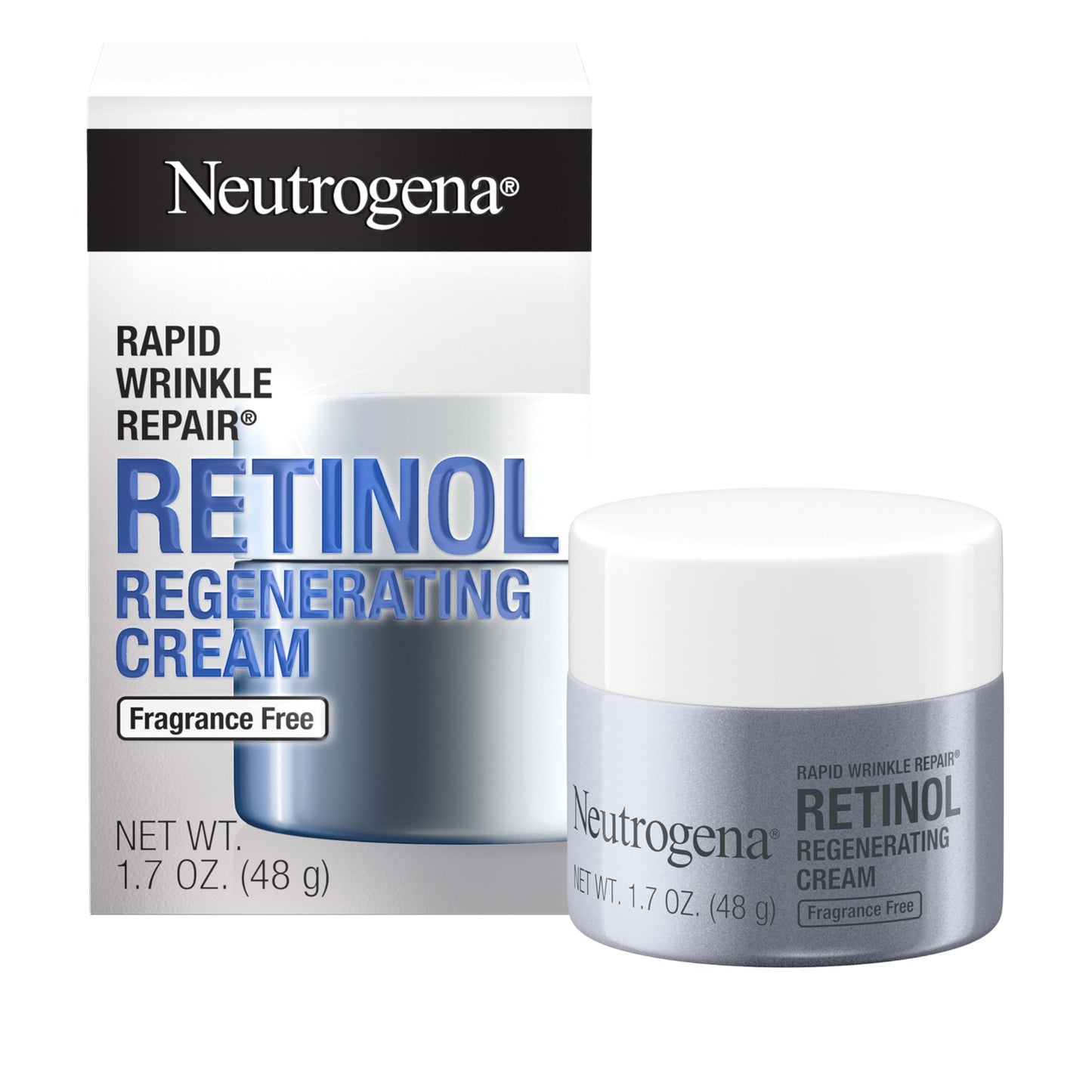 Neutrogena Rapid Wrinkle Repair, Retinol Face Moisturizer, Daily Anti-Aging Neck & Face Cream with Hyaluronic Acid, Retinol Cream Neutrogena
