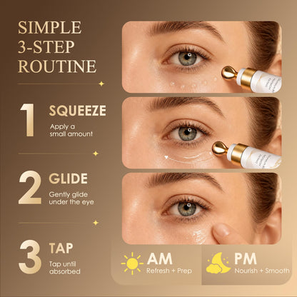 Under Eye Serum for Dark Circles & Puffiness : Caffeine Retinol Peptide Eye Serum for Fine Lines and Wrinkles, Hydrating Daily Eye Care for Women & Men, 0.7 fl oz BIYSBER