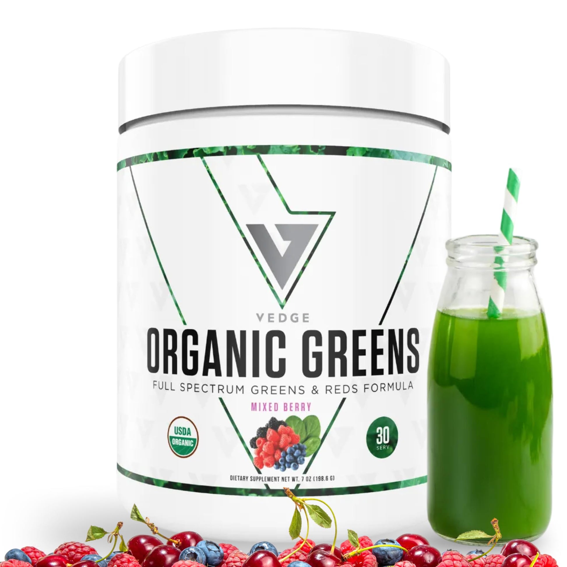VEDGE Nutrition Organic Greens - Vegan Plant-Based Greens Superfood Powder - Drink Mix for Energy, Antioxidants & Recovery - Full Spectrum Greens for Athletes - 30 Servings - Mixed Berry Flavor VEDGE buy australia supplements