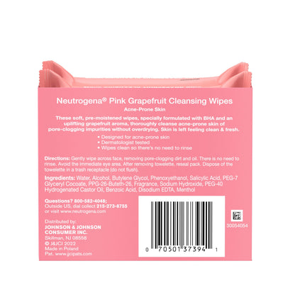 Neutrogena Makeup Remover Towelettes, Pink Grapefruit, 2 x 25 ct Neutrogena