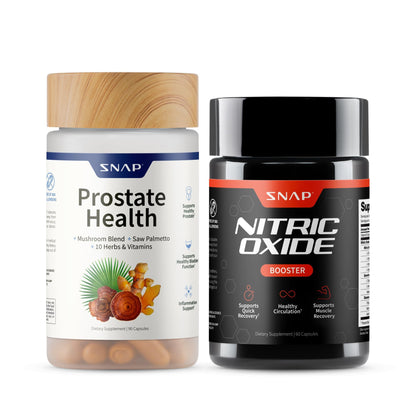 Snap Supplements Prostate Health & Nitric Oxide Supplement Bundle for Men, 90 + 60 Vegetarian Capsules (1 Month Supply) Snap Supplements