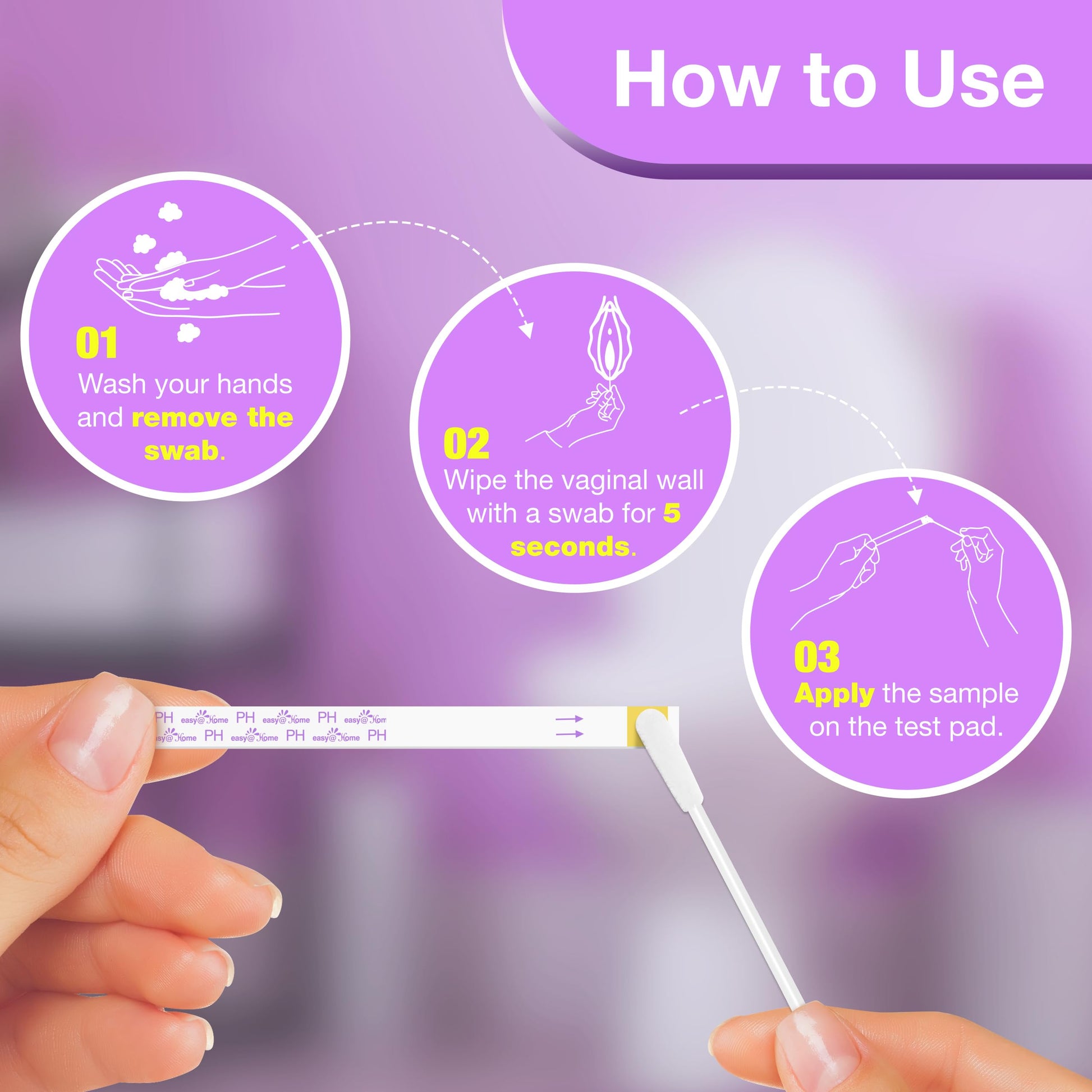 Easy@Home Vaginal pH Test -30 Strips | BV Test Kit at Home for Women | Yeast Infection Test + pH Balance Easy@Home buy australia supplements