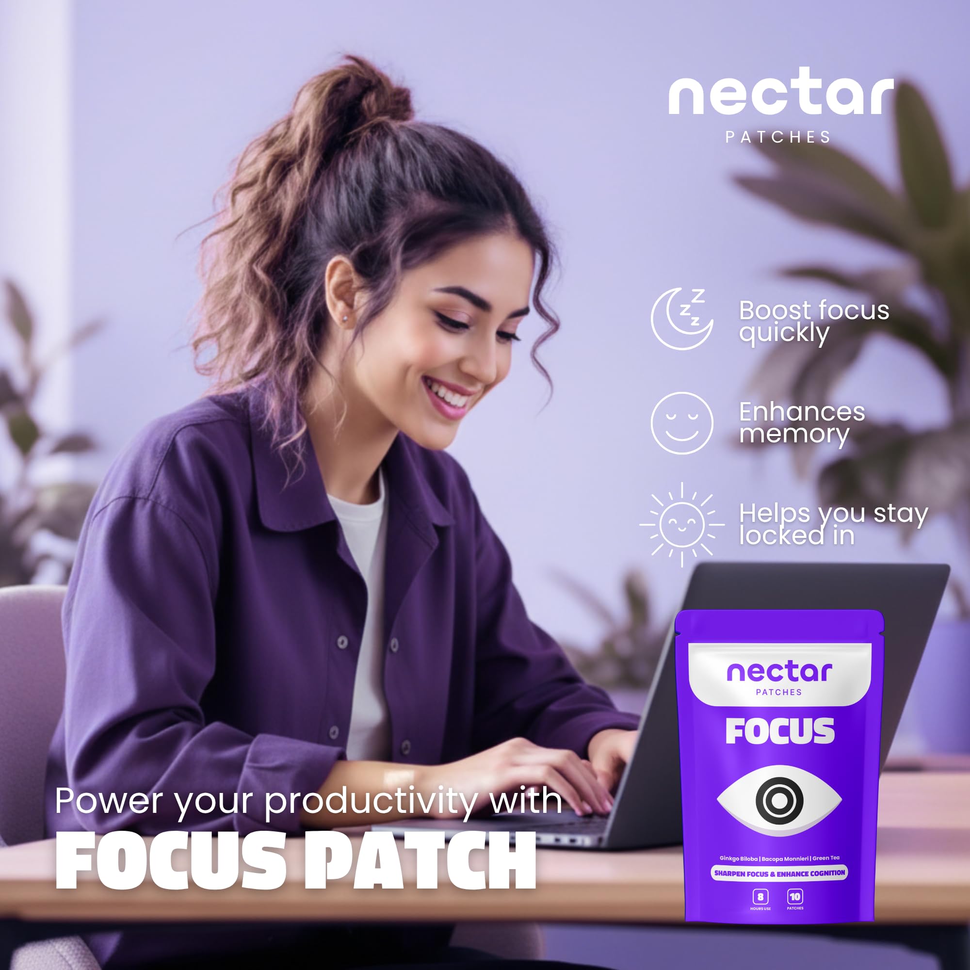 Nectar Focus Patches | Natural Cognitive Support with Ginkgo Biloba, Bacopa & Magnesium for Memory – Mental Clarity Neuro Patches for Work, Study – Clean Plant-Based Nootropic Alternative | 30 Count Nectar Patches buy australia supplements