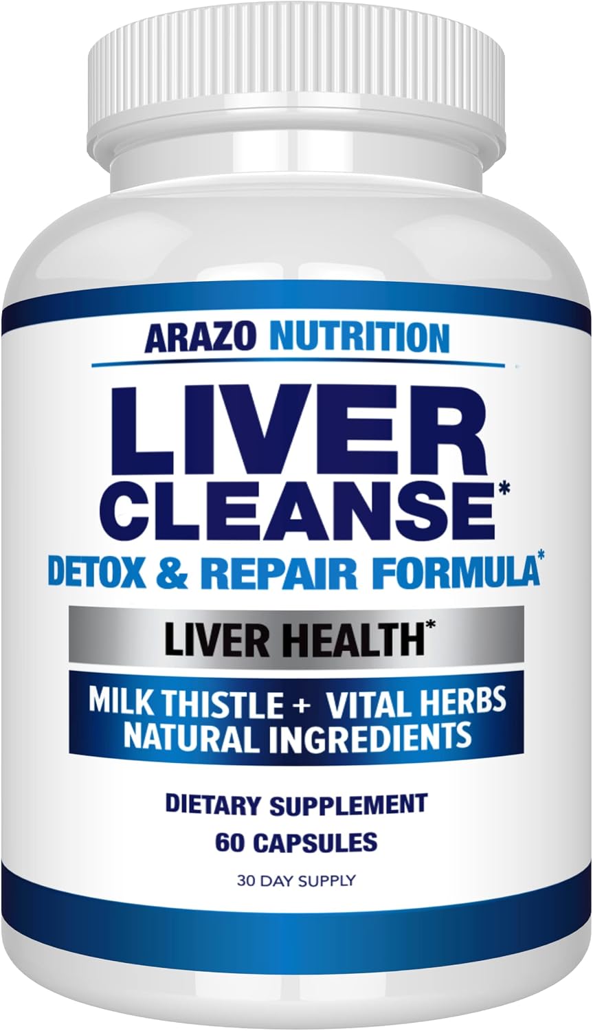 Arazo Nutrition Liver Cleanse Detox & Repair Formula – Milk Thistle Herbal Support Supplement: Silymarin, Beet, Artichoke, Dandelion, Chicory Root Gsupps Australia