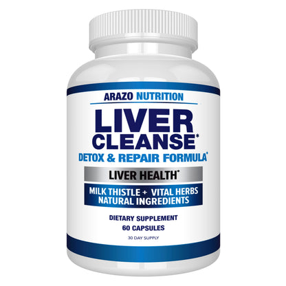 Arazo Nutrition Liver Cleanse Detox & Repair Formula – Milk Thistle Herbal Support Supplement: Silymarin, Beet Arazo Nutrition