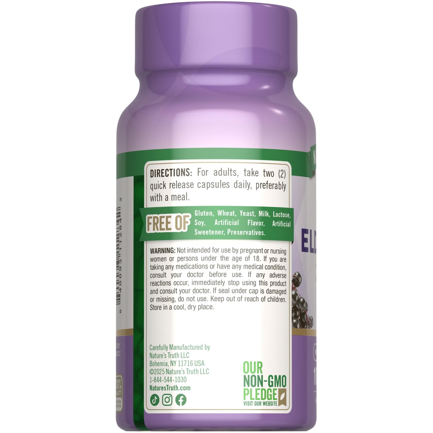 Nature's Truth Black Elderberry Capsules | 100 Count | Super Concentrated Sambucus Extract | Non-GMO and Gluten Free Supplement Nature's Truth