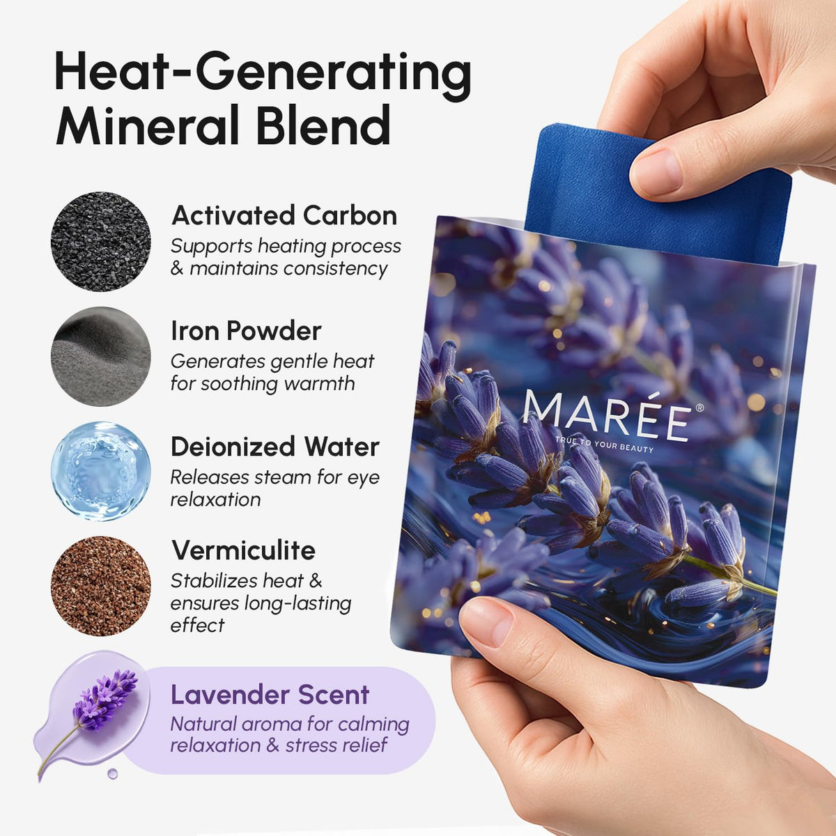 MAREE Heated Eye Masks for Dry Eyes – Disposable Lavander Steam Eye Mask MAREE