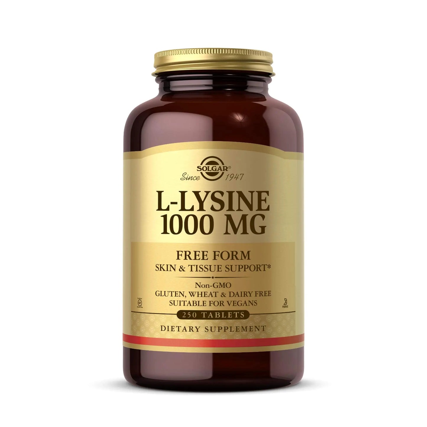 Solgar L-Lysine 1000 mg, 250 Tablets - Enhanced Absorption and Assimilation - Promotes Integrity of Skin and Lips - Collagen Support - Amino Acids Solgar
