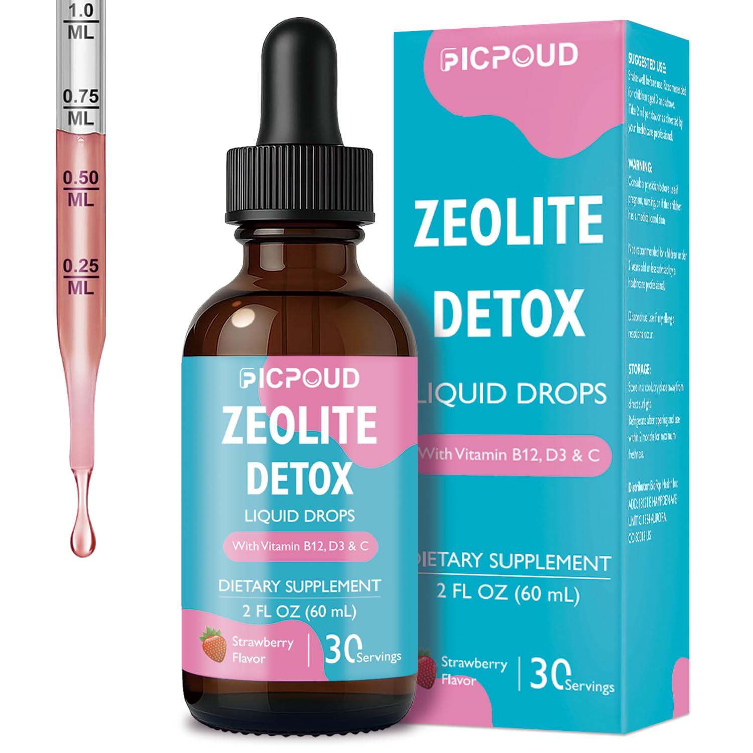 Ficpoud Zeolite Detox for Kids & Adults – Pure Zeolite clinoptilolite Liquid Drops with Vitamin B12, C & D3 – Gentle Daily Cleanse for Gut, Immune, Energy & Speech Support, Strawberry Flavor, 2 Fl Oz Ficpoud buy australia supplements