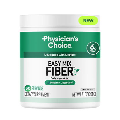 Physician's CHOICE Easy Mix Fiber for Digestive Health & Regularity - No Grit, Sugar Free, & Tasteless Physician's CHOICE