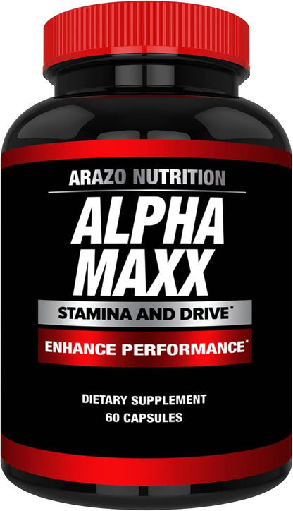 Arazo Nutrition Alphamaxx Health Supplement - Ginseng, Muira Puama, Tribulus Terrestris - 60 Herbal Pill Gsupps Australia