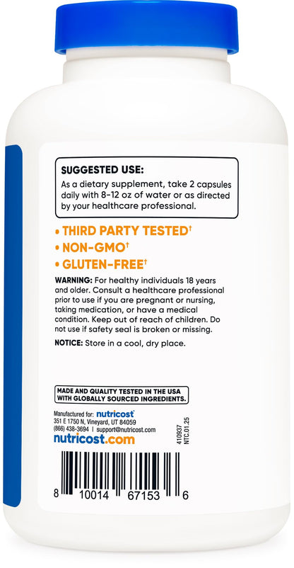 Nutricost Vitamin C with Zinc Capsules, 120 Servings - 1000mg, 45mg Zinc, Non-GMO, Gluten Free Vitamin C Supplement Nutricost