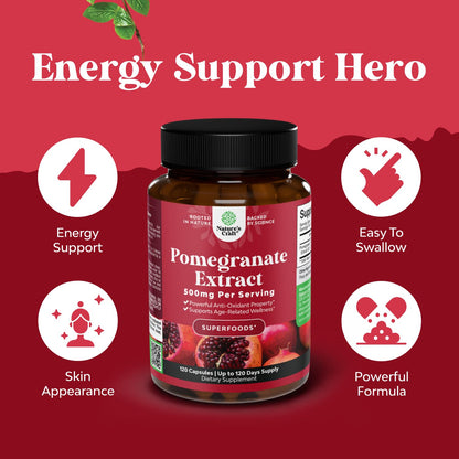 Advanced Pomegranate Extract Capsules - Powerful Antioxidant & Healthy Heart Support - Easy To Swallow Pomegranate Supplement - Superfood for Energy & Gut Health Support - Third Party Tested - 60 Ct Gsupps Australia