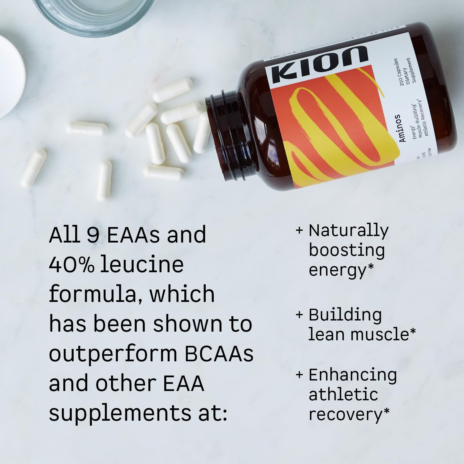 Kion Aminos Essential Amino Acids Capsules | The Building Blocks for Muscle Recovery, Reduced Cravings, Better Cognition, Immunity, and More | 30 Servings Kion buy australia supplements