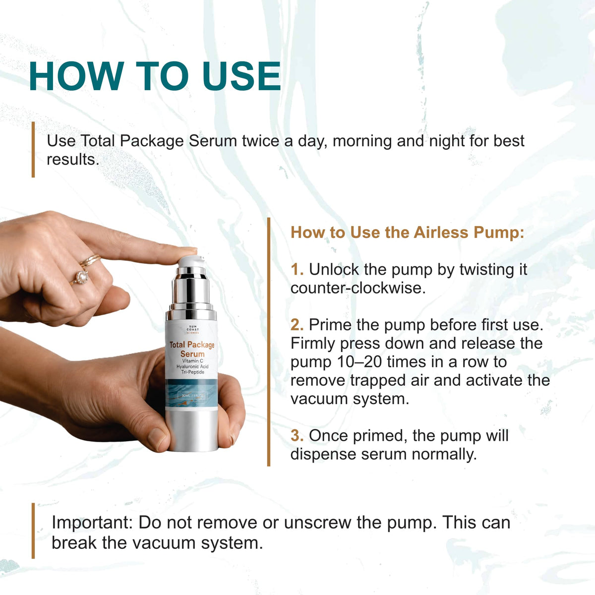 Sun Coast Sciences - Total Package Serum - Vitamin C Serum with Hyaluronic Acid & Peptides for Face - Hydrating Anti Aging Face Serum for Smoother, Firmer Looking Skin - 1 Fl Oz (Pack of 1) SUN COAST SCIENCES