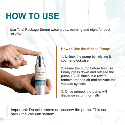 Sun Coast Sciences - Total Package Serum - Vitamin C Serum with Hyaluronic Acid & Peptides for Face - Hydrating Anti Aging Face Serum for Smoother, Firmer Looking Skin - 1 Fl Oz (Pack of 1) SUN COAST SCIENCES