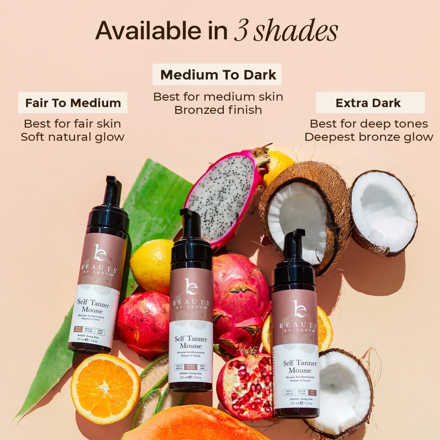 Self Tanner Mousse - USA Made with Natural & Organic Ingredients, Self Tanning Mousse for Dark Fake Tan, Sunless Tanner Beauty by Earth