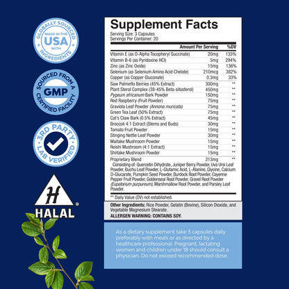 Herbal Prostate Supplement for Men - Potent Pygeum and Saw Palmetto Extract for Urinary Tract Support - Prostate Health Blend with Beta Sitosterol & Green Tea - Nighttime Comfort Support - 90 Count Gsupps Australia
